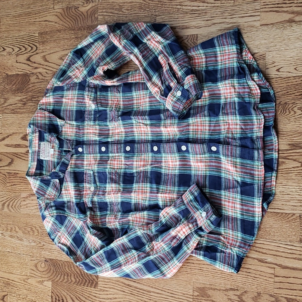 (M) Old Navy Plaid 100% Cotton Colorful Casual Farmhouse Country Rodeo Western